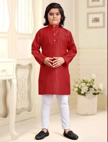 Cotton fabric kids kurta with payjama